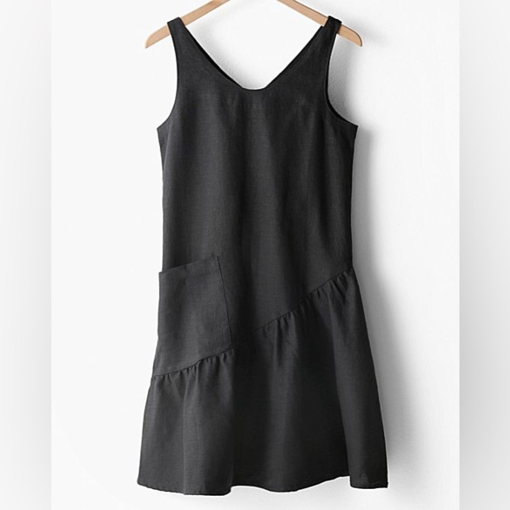 NWOT Garnet Hill 100% Linen Trapeze Dress